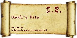 Dudás Rita névjegykártya
