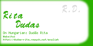 rita dudas business card