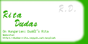 rita dudas business card
